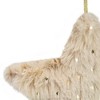 Northlight Sequin Faux Fur Star and Christmas Tree Ornaments - 4.25" - Beige - Set of 2 - 3 of 4