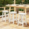 WestinTrends Malibu 24" All Weather Hdpe Outdoor Patio Square Backless Counter Stool (Set of 3) - 2 of 4