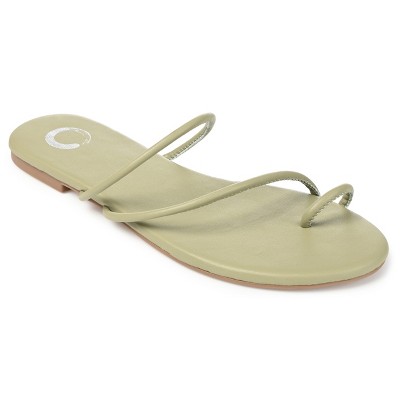 Journee Collection Womens Tanaya Slide Low Block Heel Sandals Green 8.5