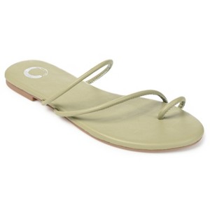 Journee Collection Womens Tanaya Slide Low Block Heel Sandals Green 8.5 - 1 of 4