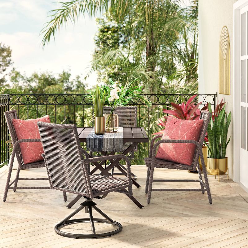 2pc Granby Padded Wicker Outdoor Patio Dining Chairs Swivel Chairs - Threshold™, 2 of 8