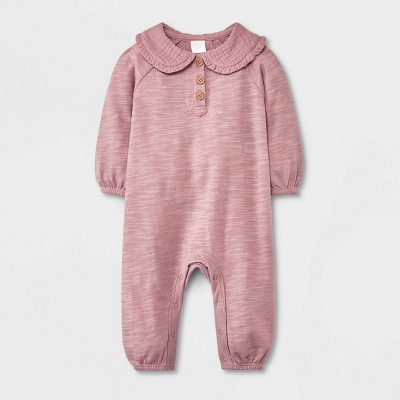 Image of Grayson Collective Baby Girls' Gauze Romper - Pink 3-6M