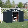 Outsunny 9' x 6' Metal Storage Shed Garden Tool House with Double Sliding Doors, 4 Air Vents for Backyard, Patio - image 3 of 4