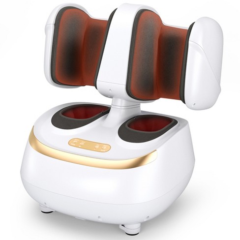 Comfier 2 in 1 Foot Massager Machine & Ottoman Foot Rest Shiatsu Calf and Foot Massager with Heat Black