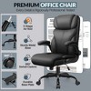 KERDOM Office Chair Big and Tall 400lbs, High Back Executive Office Chair Flip Up Arms, Breathable Leather Home Office Computer Desk Chair, Black - 2 of 4