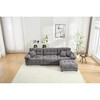L-Shaped Sectional Sofas with Pleated Design and Matching Footstool for Living Room or Lounge Area - 3 of 4