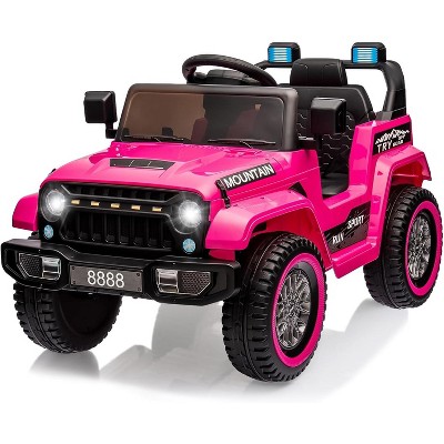 12V Kids Ride On Truck Car, Battery Powered Electric Toy with Remote Control, LED Lights, 3 Speeds, Music