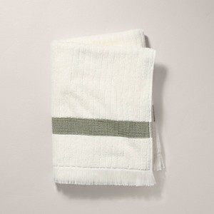 Textured Stripe Terry Bath Towel with Fringe - Hearth & Hand™ with Magnolia - 1 of 4