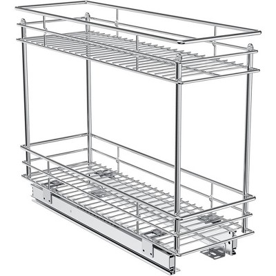 LOVMOR Pull Out Spice Rack for Narrow Cabinet (8?" W X 21" D),2 Tier Slide Out Cabinet Organizer and Pull Out Shelves Under