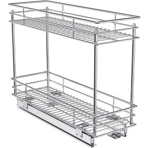 LOVMOR Pull Out Spice Rack for Narrow Cabinet (5?" W X 21" D),2 Tier Slide Out Cabinet Organizer and Pull Out Shelves Under - 1 of 4