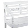 Farmhouse Mahogany Bench White - Olivia & May: 40" Indoor Entryway Bench with Back - 4 of 4