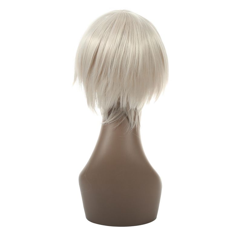 Unique Bargains Wigs for White Women Wigs Women's 12" White with Wig Cap Straight Hair, 4 of 7
