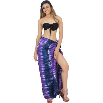 LA LEELA Women's Cover up Wrap Sarong Swimwear Wraps One Size Purple Tie Dye