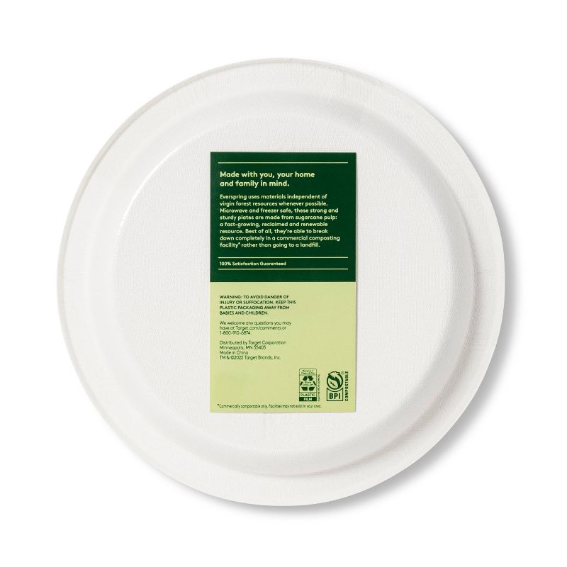 Disposable Plate 8.5&#34; - White - 20ct - Everspring&#8482;, 4 of 5