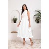 Women's 2-Layer Tulle Midi Skirt - Tiered A-Line Long Skirt with Elastic Waist for Winter White - 4 of 4