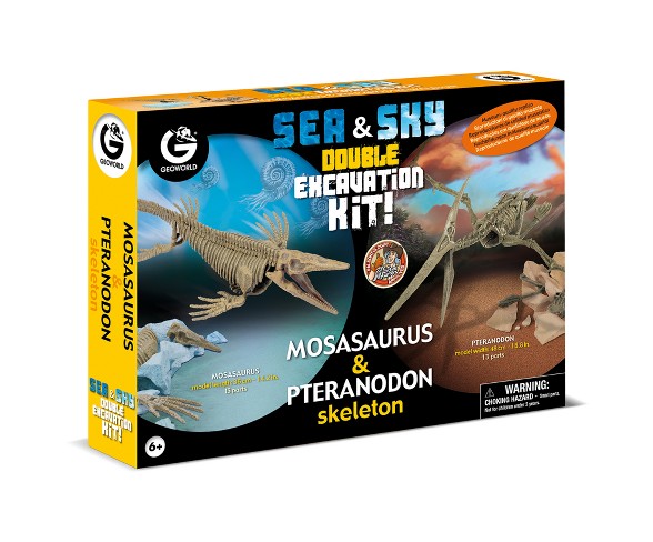 Geoworld Double Excavation Kit Sea & Sky - Mosasaurus & Pteranodon