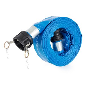 Apache 98138049 2 Inch Diameter 50 Foot Length 70 psi Polyester-Reinforced PVC Lay Flat Hose with Polypropylene Cam and Groove Connections, Blue - 1 of 4