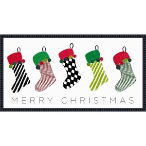 Amanti Art 27"x14" Christmas Stockings by Patricia Pinto Framed Canvas Wall Art Print - 1 of 4