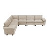 144'' Chenille Modular 6-Piece L-Shaped Sectional Sofa with Reversible Cushions, Removable Covers and Adjustable Arm Pillows - 3 of 4