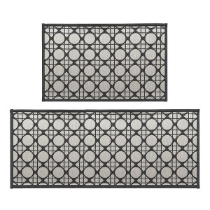 Evideco French Home Goods Circles Gray Kitchen Mat - 1 of 4