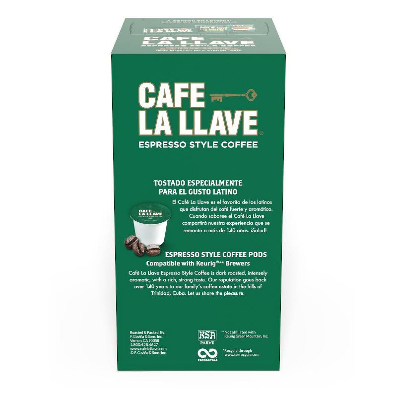 Cafe La Llave Espresso Roast Single Serve Coffee - 24ct, 3 of 9