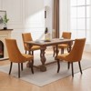 APRILSOUL Rayon Flocking Linen Dining Chairs,Tufted Kitchen,Fabric Upholstered with Curved Solid Wood Legs, Set of 2, Dining Room - 2 of 4