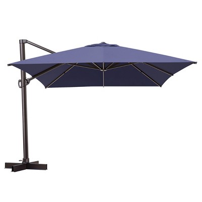 Pellebant 12.5FT Patio Cantilever Umbrella High-strength Aluminum Pole with 360Rotation 5 Heights Adjustable Umbrella