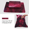 PiccoCasa Galaxies Duvet Cover Sets 3 Pcs Includes 1 Duvet Cover 2 Pillow Shams Queen Red - 4 of 4