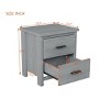 Nightstand with 2 Spacious Drawers, Vintage Style Wooden Bedside Table for Bedroom or Guest Room-The Pop Home - 4 of 4