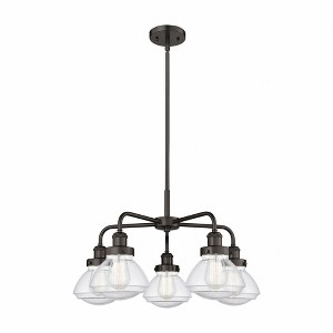 Olean - 5 Light Stem Hung Chandelier In Art Deco Style-13.5 Inches Tall and 24.5 Inches Wide - 1 of 1