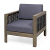 XIYUYEU Outdoor Club Chair, Patio Accent Armchair with Wicker Accents & Acacia Wood Frame, for Garden, Patio, Balcony - 4 of 4