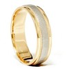 Pompeii3 18k Gold & Platinum Brushed Two Tone Wedding Band Ring - 2 of 4