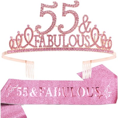 Emmasbyemma 55th Birthday Sash And Tiara For Women - Pink : Target