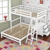 Twin Over Full Bunk Bed with Built-in Desk, Storage Drawers, Convertible Design, Solid Wood Frame - 2 of 4