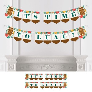 Big Dot of Happiness Tropical Luau - Hawaiian Beach Party Bunting Banner - Party Decorations - It’s Time To Luau - 1 of 4