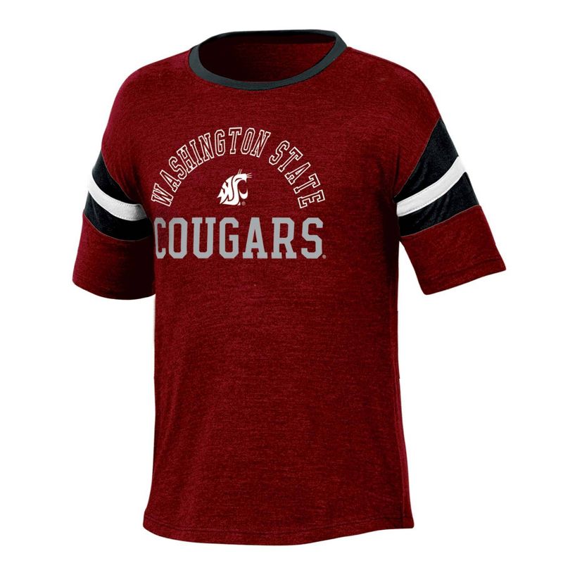 NCAA Washington State Cougars Girls&#39; Short Sleeve Striped Shirt, 1 of 4