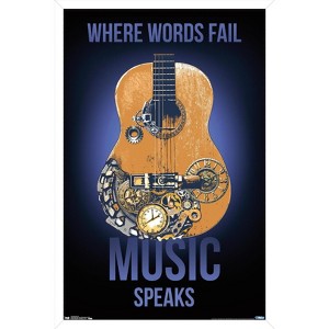 Trends International Music Speaks Framed Wall Poster Prints - 1 of 4