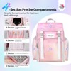 SAVILAND Nail Polish Organizer Bag: PU Leather Nail Kit Organizer (D-Holographic Pink) - 4 of 4