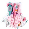 Hudson Baby Girls Animal Face Security Blanket, Cute-A-Saurus 3-Pack, One Size - 2 of 4