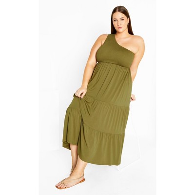 Women's Plus Size Darcy Dress - olive | CITY CHIC