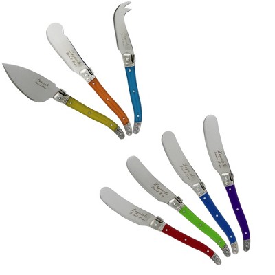 French Home Laguiole 7pc Stainless Steel Jewel Cheese Knife and Spreader Set