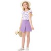 Kids Girls Outfits Ruffle Sleeveless Print Tops and Soild Skirt Shorts 2-Piece Toddler Summer Clothing Set Yellow 5-6 Years - 4 of 4