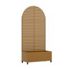 MAYEERTY Planter Box with Trellis Iron Brown Arch Louvered Classic Style 72x35x16in 3-Piece Set - 3 of 4