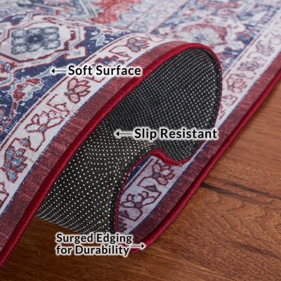 Tucson Red and Navy Synthetic 8' x 10' Area Rug
