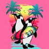 Women's Design By Humans Penguin Summer Vacation By clingcling Racerback Tank Top - 2 of 3