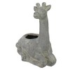 Northlight 16" Gray Seated Giraffe Outdoor Garden Planter - 3 of 4