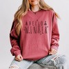 Simply Sage Market Women's Lightweight Garment Dyed Graphic Sweatshirt Hello Winter Trees - 2 of 4