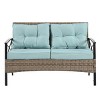 4-Piece PE Wicker Patio Furniture Set with Cushions and Metal Coffee Table, Outdoor Rattan Sofa Set for Garden, Poolside or Deck-Cuddlewood - 2 of 4