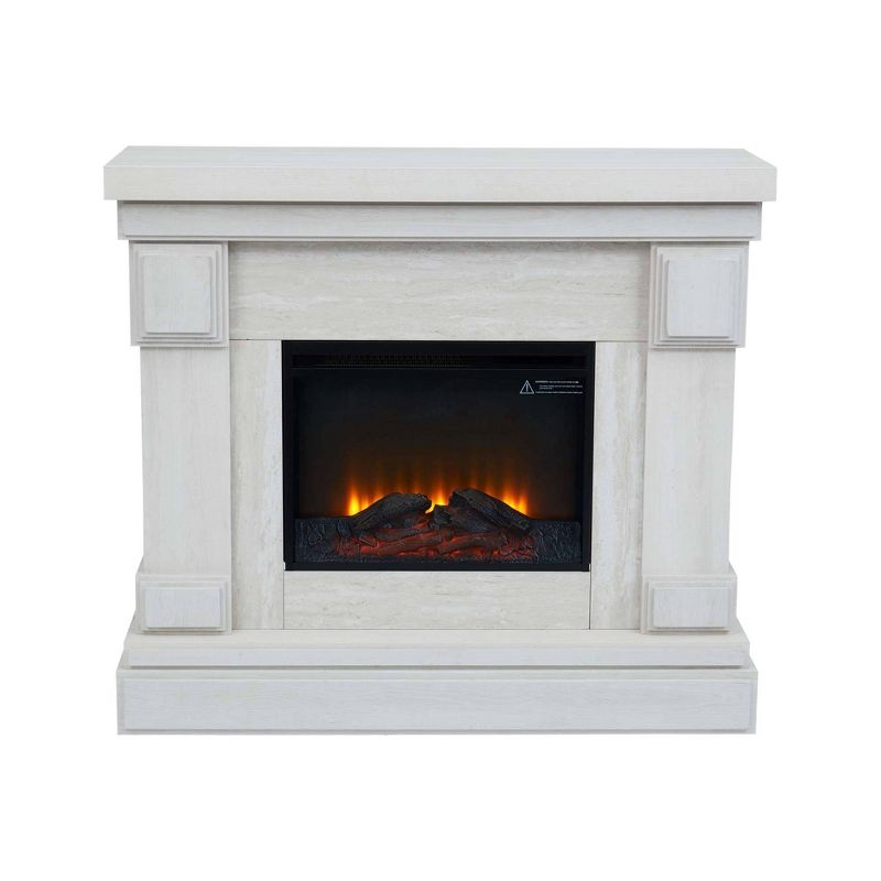 Hestia Faux Marble Electric Fireplace Mantle Gray - Teamson Home, 4 of 11