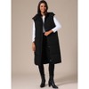 INSPIRE CHIC Women's Long Sleeveless Hooded Pockets Belted Winter Vest Jackets - 3 of 4